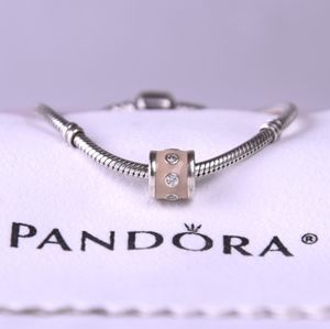 Pandora Pale Pink Enamel Charm Authentic